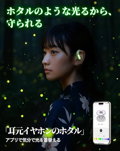 【iFデザイン賞殿堂入り!!】ACEFAST オープンイヤー イヤホン LED雰囲気呼吸ライト Bluetooth 5.4 完全ワイヤレス ランニング・スポーツイヤホン 軽量 耳を塞がない 急速充電 タイプC マイク付き ノイズキャンセリング通話 左右分離型 耳掛け 空気伝導 ACEFIT Pro グリーン